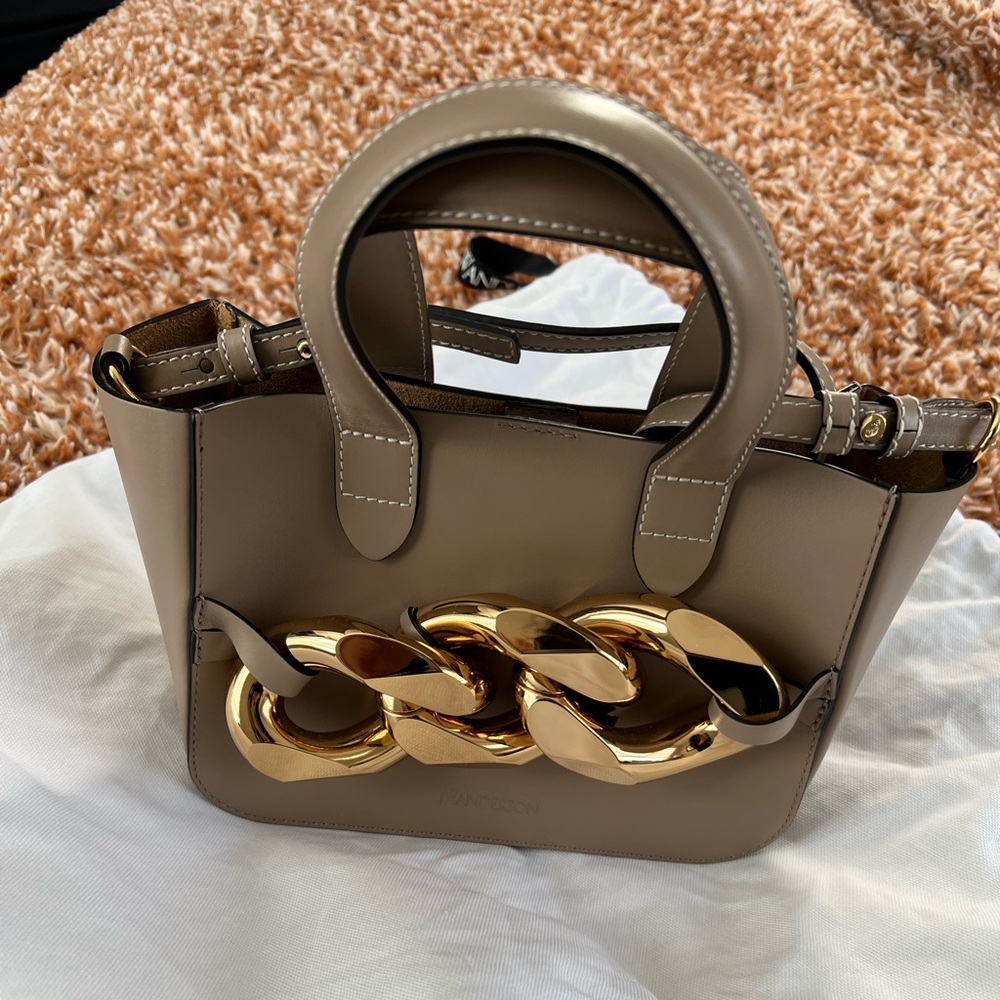 JW Anderson Mini Chain Tote in Taupe